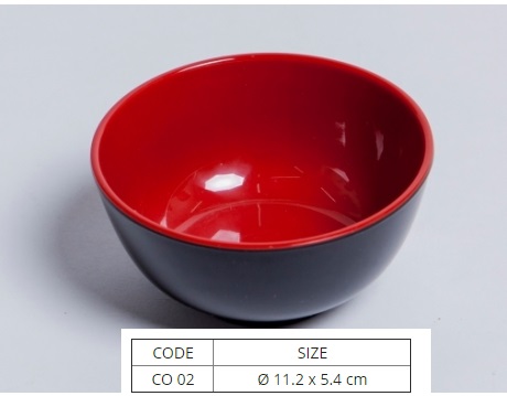 Chén Nhựa Melamine Hai Lớp Đỏ Đen Nhiều Size