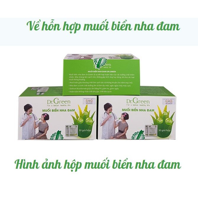 Muối biển nha đam DR.GREEN pha rửa mũi (hộp 30 gói)