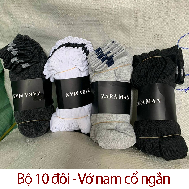 SET 10 đôi vớ nam Cotton cổ ngắn