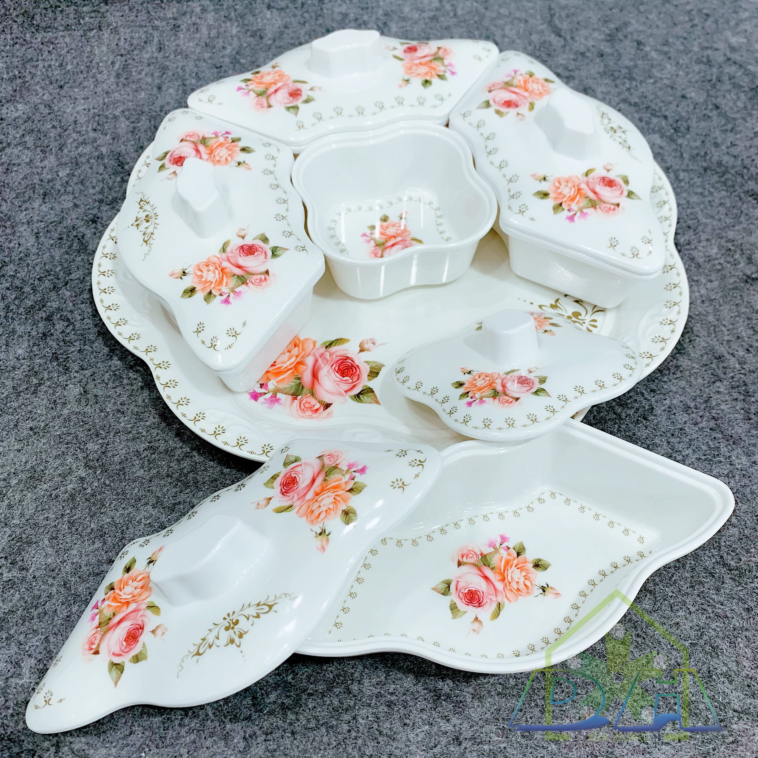 Khay giả sứ đựng mứt kẹo cao cấp