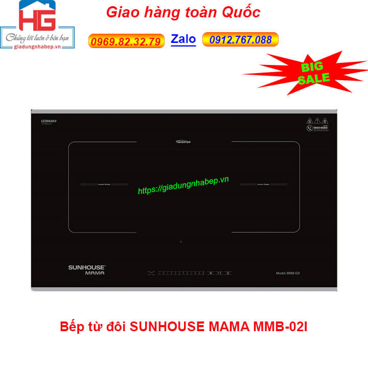 Bếp đôi điện từ Sunhouse Mama MMB-02i