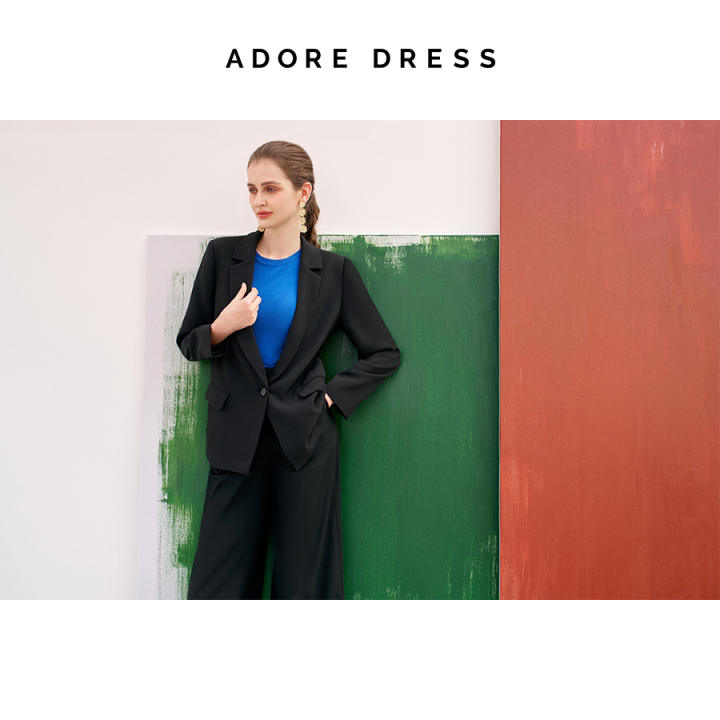 Blazer casual style tuytsy black 1 khuy 312BL1028 ADOREDRESS - Hình ảnh 3