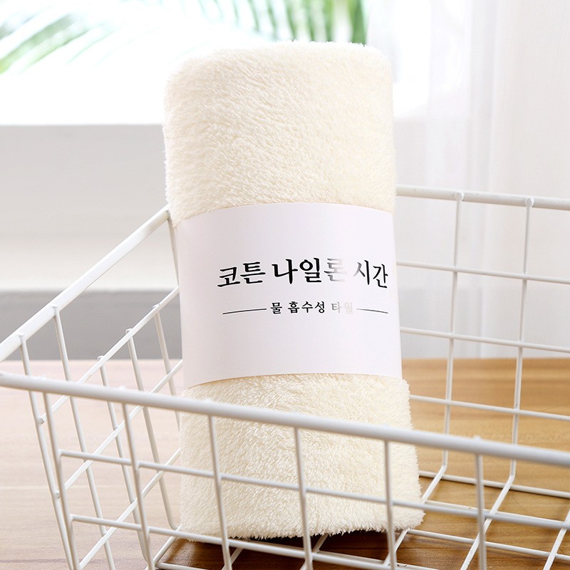 [HÀNG CÓ SẴN] Khăn Siêu Mềm Mịn, Khăn Lông Cừu San Hô Khăn Mặt Thấm Khô Nhanh Không Rớt Lông 35*75cm