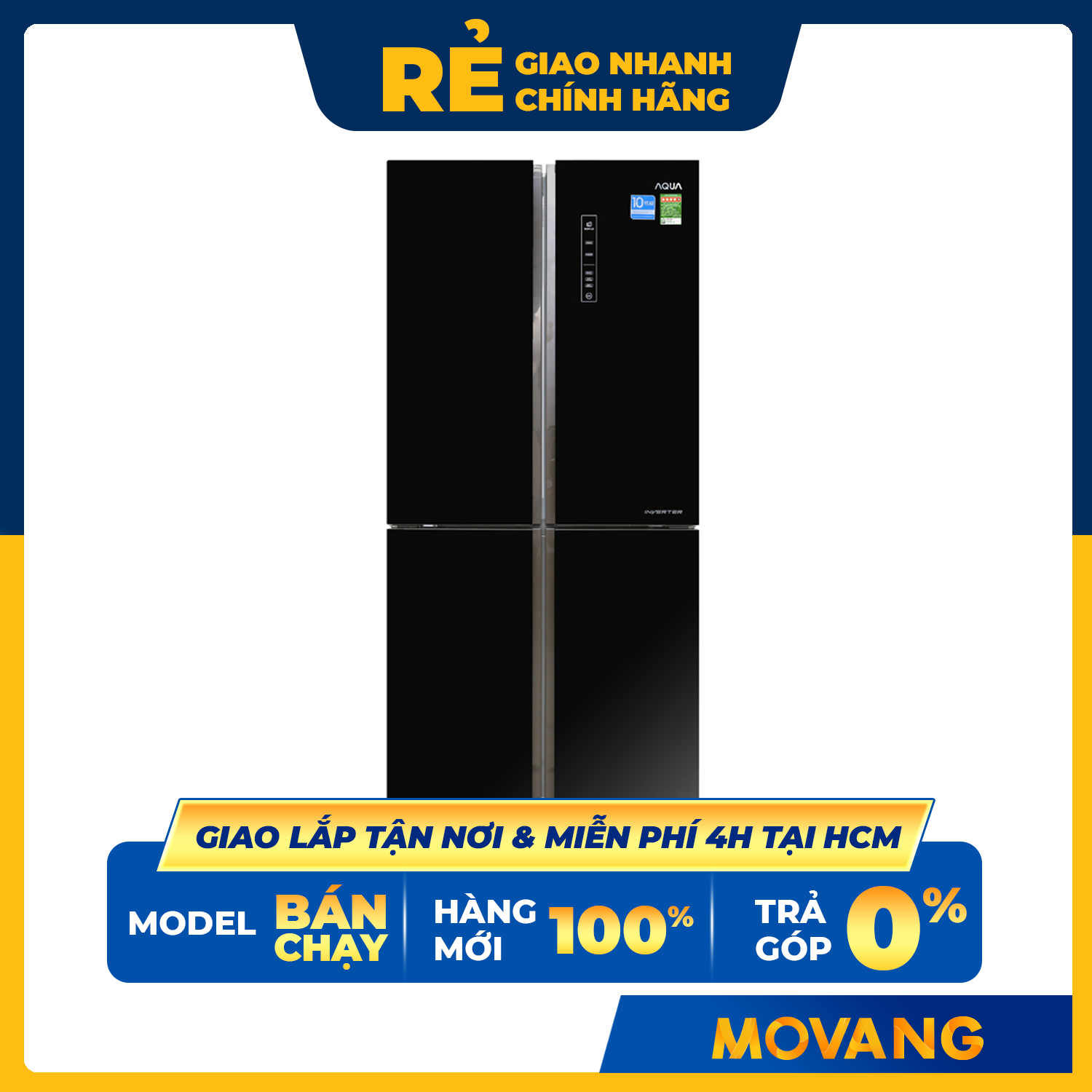 Tủ lạnh Aqua Inverter 456 lít AQR-IG525AM