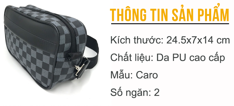 Túi đeo chéo caro nam nữ thời trang TDC02