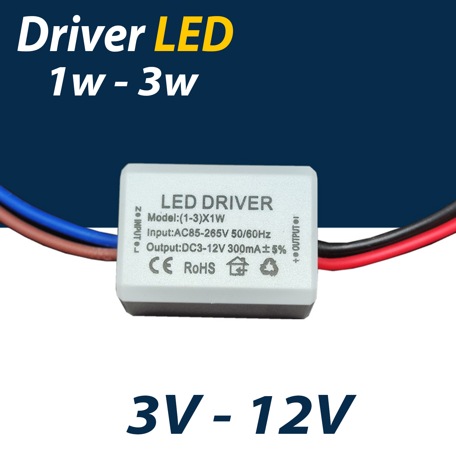 Nguồn, Driver đèn Led 1W - 3W (DC3-12V), chấn lưu - DR001