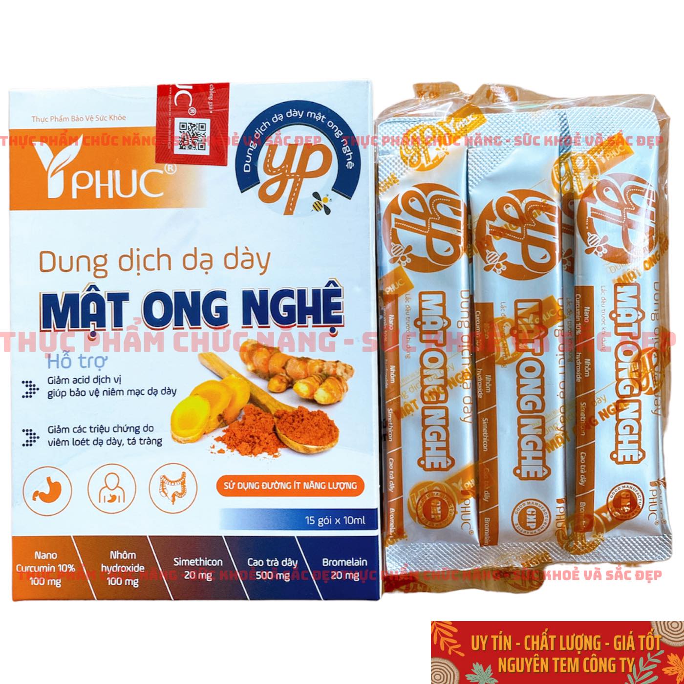 Dung Dịch Nghệ Mật Ong Y Phúc Hỗ Trợ Dạ Dày (15 gói x 10ml)