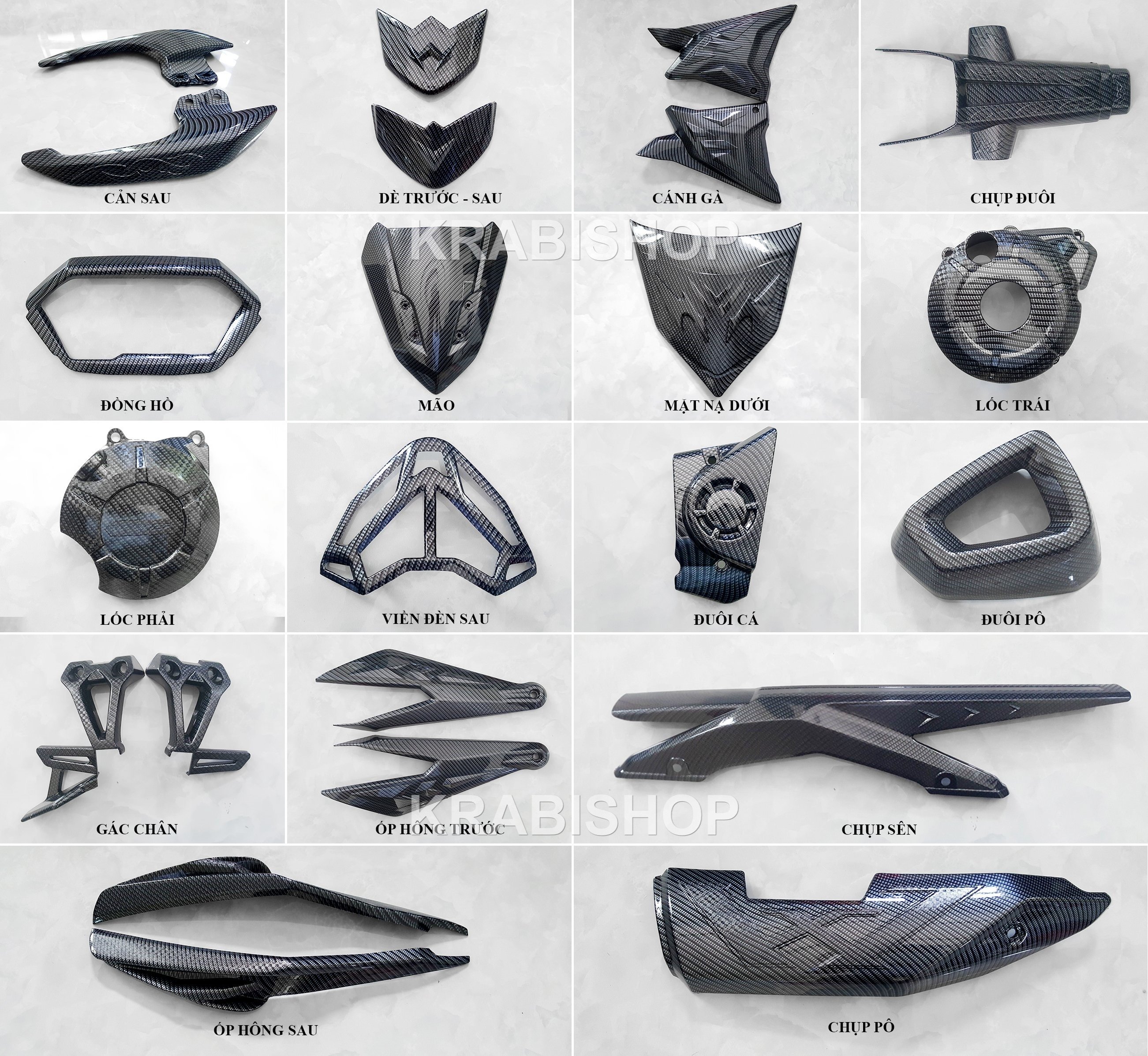 Trang trí xe Winner X V2 2019-2021 Carbon