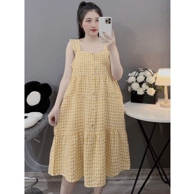 Váy ngủ - váy mặc nhà ( Váy - KRO ) chất liệu đũi - mềm - mát