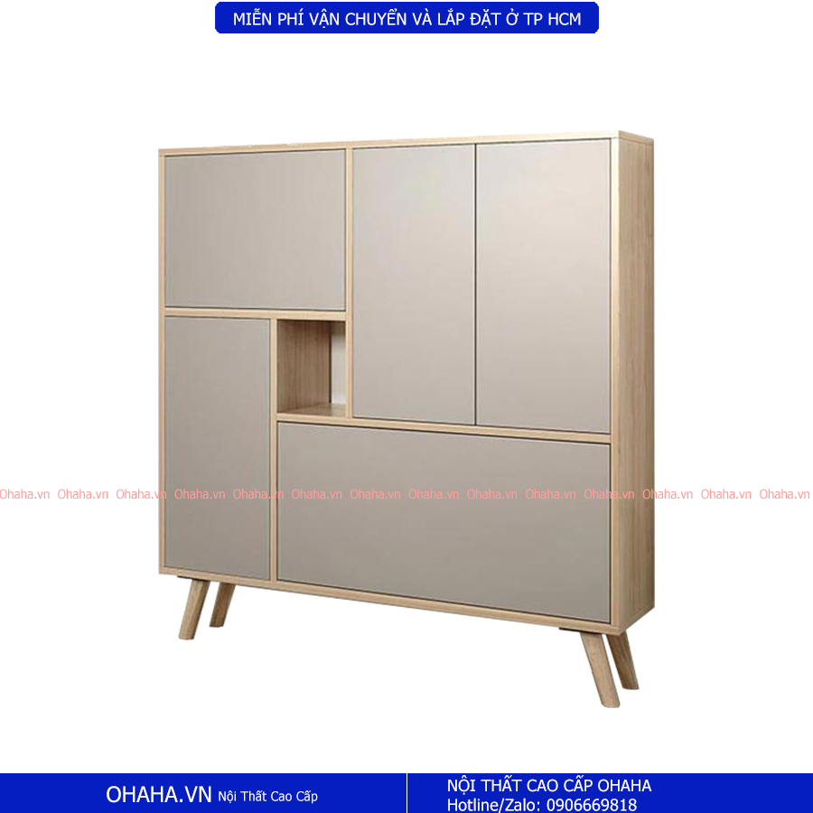 [ Freeship HCM ] [ Kèm ảnh thực tế ] TỦ GIÀY GỖ CAO CẤP SQUARE 02 OHAHA - SQ02