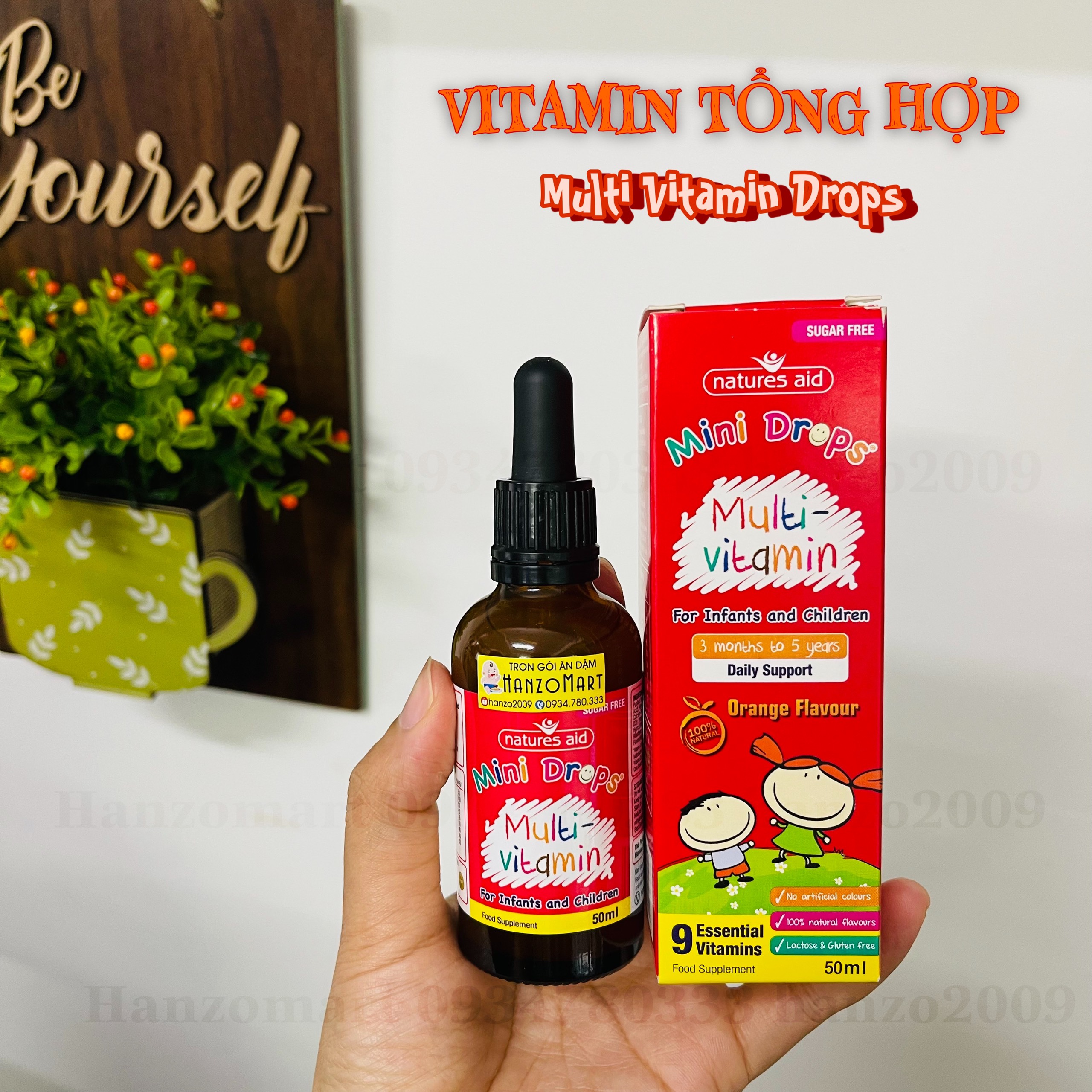 Vitamin tổng hợp Natures Aid Multi Vitamin Drops, Anh tăng đề kháng cho trẻ từ 3 tháng đến 5 tuổi