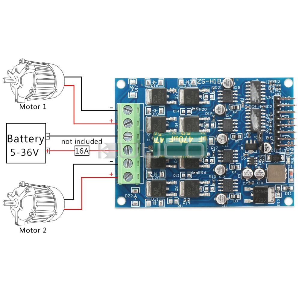 16A Power Supply Module Dual way motor drive module forward / reverse PWM Motor Controller H Bridge Control Board For Arduino