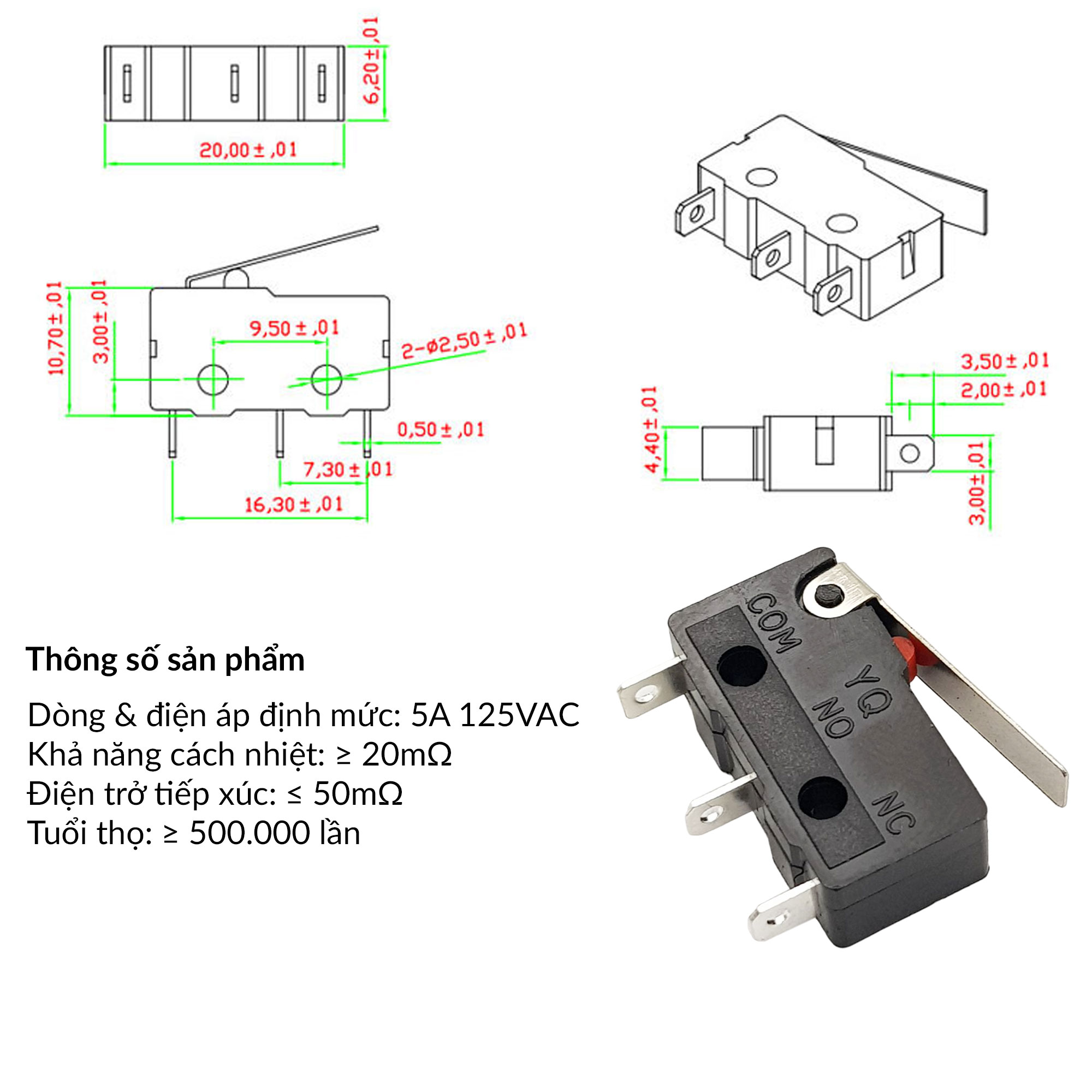 Công tắc hành trình công tắc chuột Micro Switch