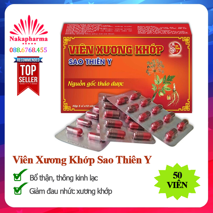 Viên Xương Khớp Sao Thiên Y - Bổ thận, thông kinh hoạt lạc, giảm đau nhức xương khớp, thoái hóa khớp