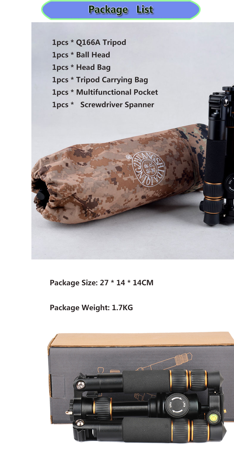 Chân máy ảnh Tripod Beike QZSD-166