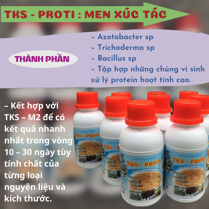 TKS – PROTI: MEN XÚC TÁC Ủ PHÂN CÁ VÀ PHÂN BÁNH DẦU