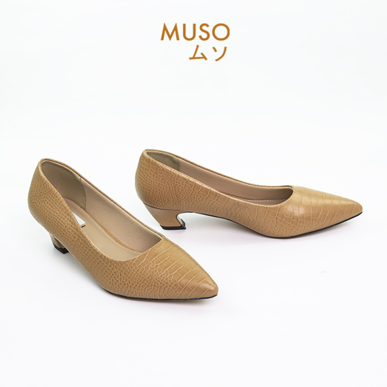 Giày Búp Bê Cao Gót 3cm MUSO Mũi Nhọn Da Vân Rắn Hàng Xuất Nhật- Giày búp bê- Giày cao gót - Giày cao gót nữ 3 phân - Giày cao gót nữ 3p -Giày cao gót nữ Hot 2020- Chất liệu mềm, đẹp, ôm chân - Hàng chuẩn xuất Nhật giá rẻ