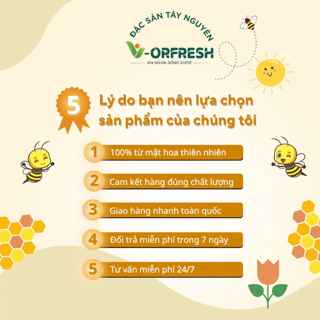 Mật Ong Hoa Bạc Hà V-ORFRESH 250/500/1000ml