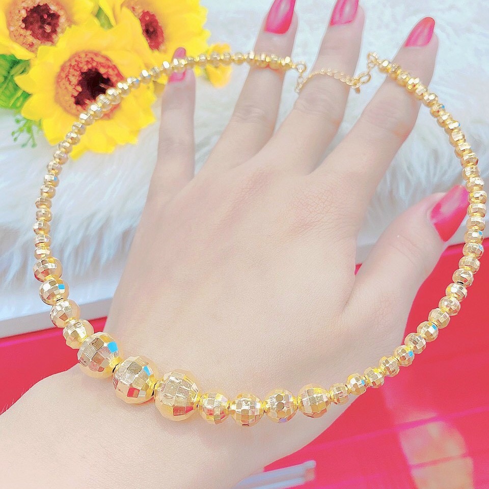 [HCM]Kiềng Bi Màu 24k - Dây Chuyền Nữ Đẹp Thời Trang - Bền Màu Thiết Kế Chắc Chắn Giống Thật - UK77193 - QJ - Dùng Đeo Trong Tiệc Cưới Lên Hình Sáng Và Trang Trọng