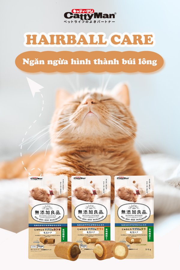 [giao2h gò vấp pettohouse] Snack tiêu búi lông cho mèo Cattyman hairball care 30g tuna bánh thưởng, đồ ăn vặt, treat vị cá ngừ tiêu chuẩn nhật bản