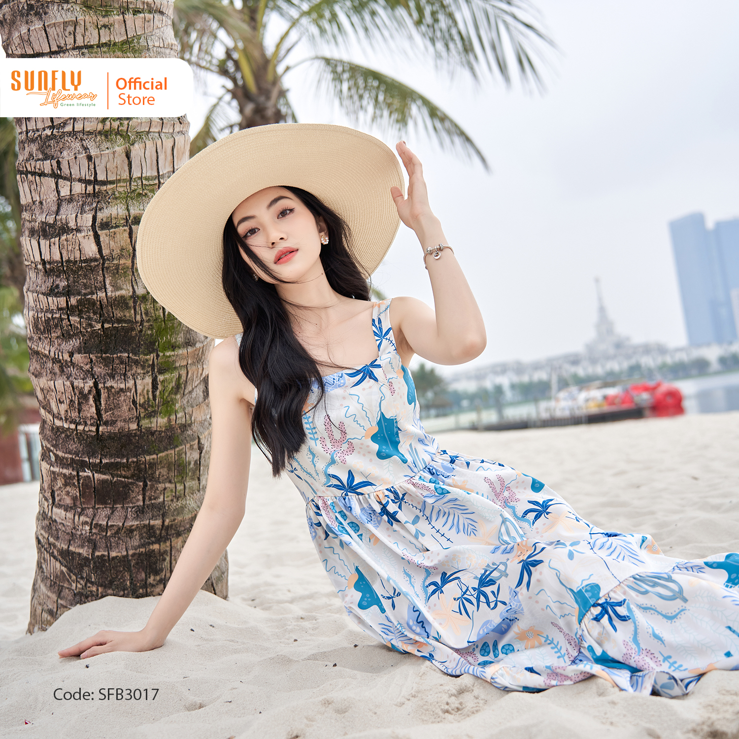 Đầm Nữ Maxi Lụa SUNFLY Tự Tin, Quyến Rũ SFB3017