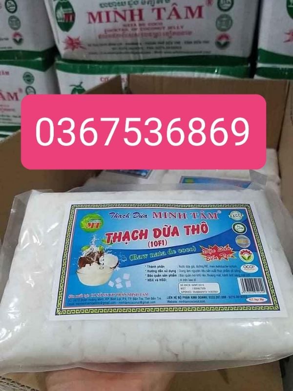 Thạch dừa thô Minh Tâm 1kg + hương dừa