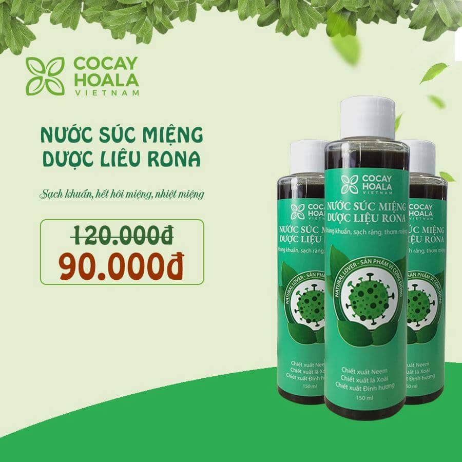 [HCM]Nước súc miệng dược liệu Rona CoCayHoaLa 150ml