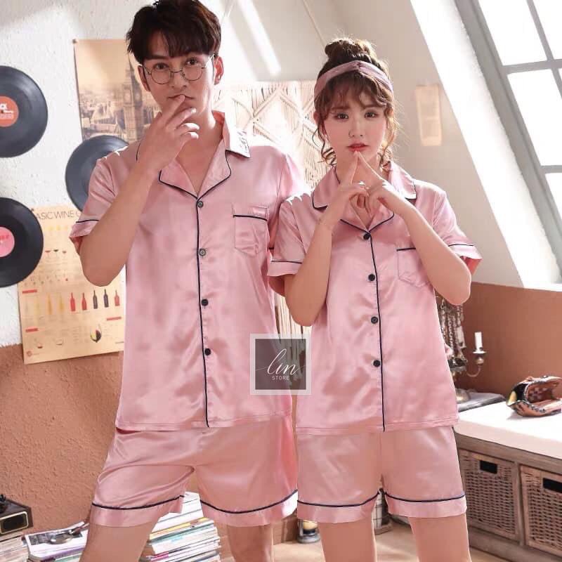 Bộ Lụa Mặc Nhà Nữ Trơn Cộc Tay Quần Cộc Chất Lụa Siêu Mềm ( Hàng Luôn Sẵn) P90