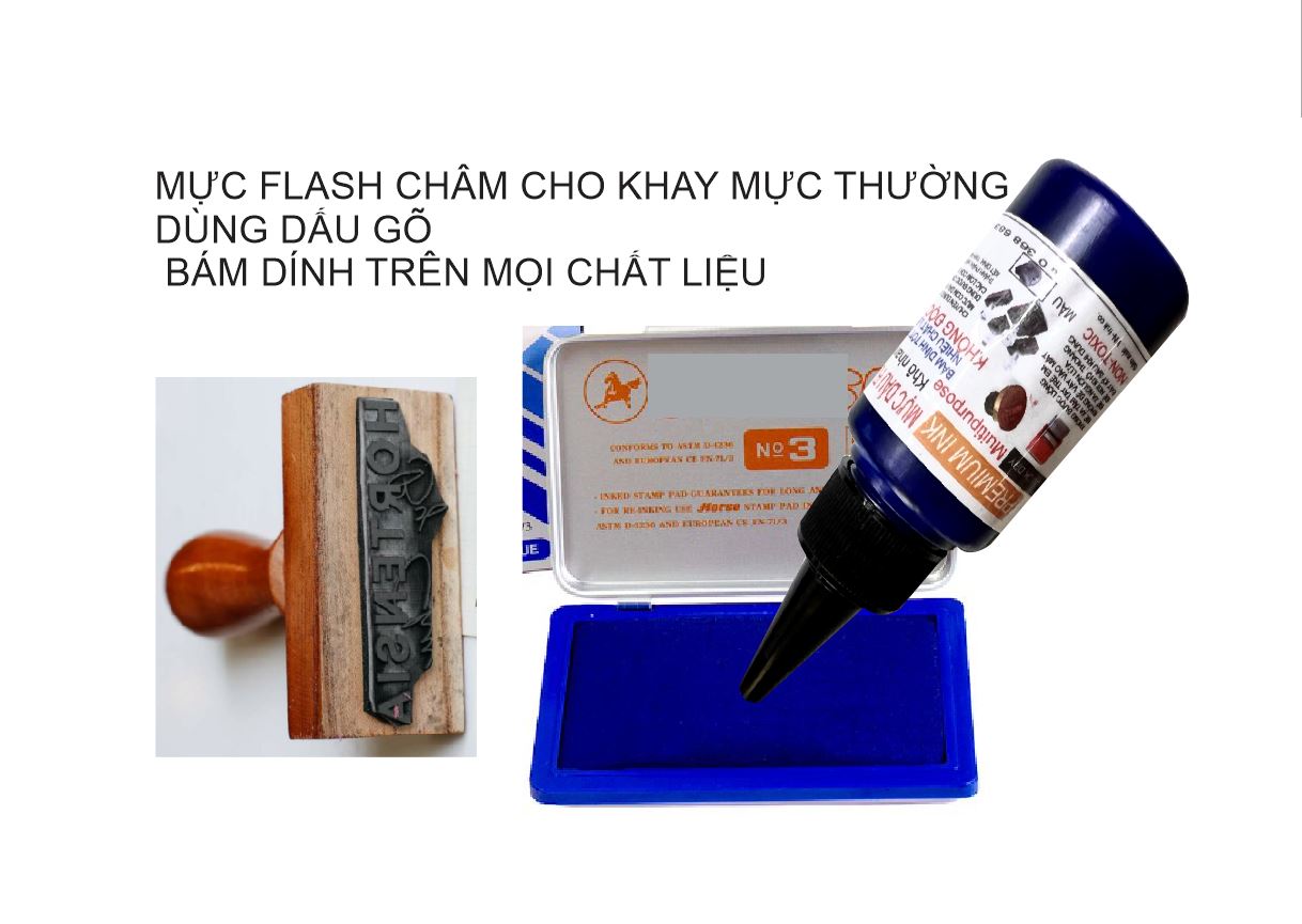 MỰC THẨM THẤU DẤU FLASH ĐÓNG TRÊN MỌI CHẤT LIỆU CHAI 60ml- 350ml