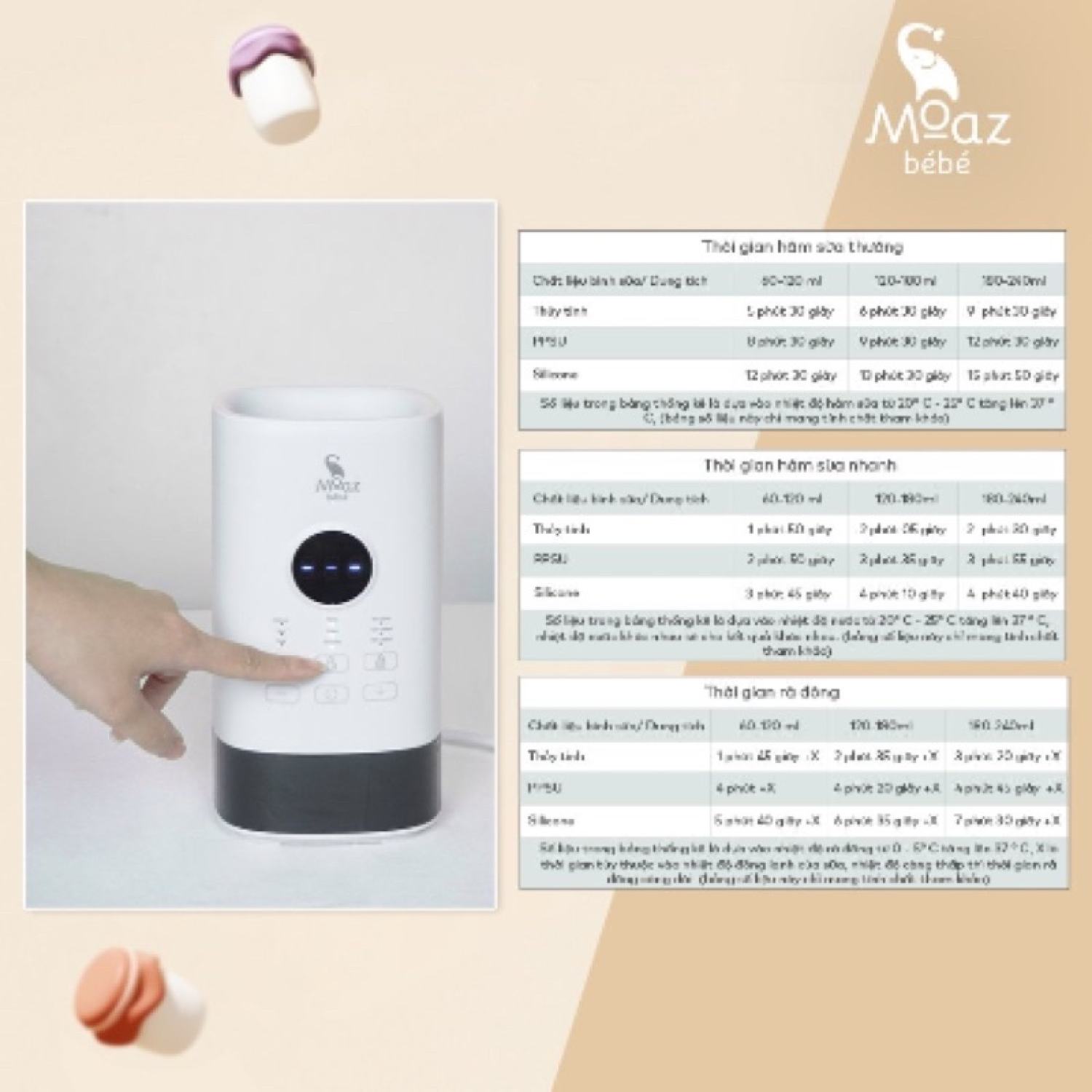 Máy hâm sữa thông minh siêu tốc Moaz BéBé MB033