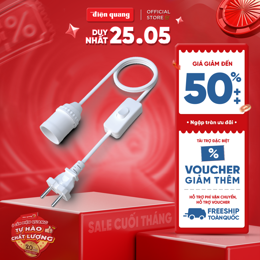 Chuôi đèn liền công tắc Điện Quang ĐQ LH E27