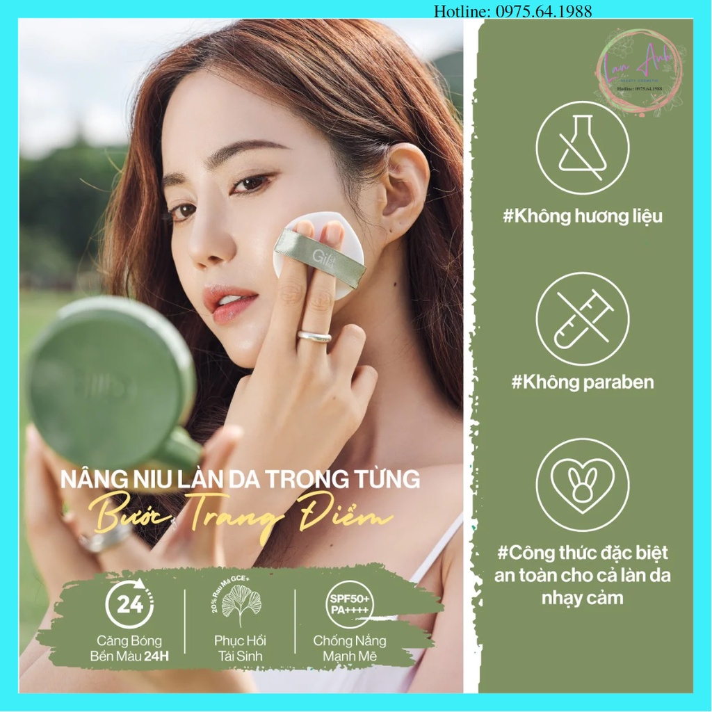 Phấn Nước Che Phủ Gilaa Vegan Super Cover Cushion Spf50+/Pa+++