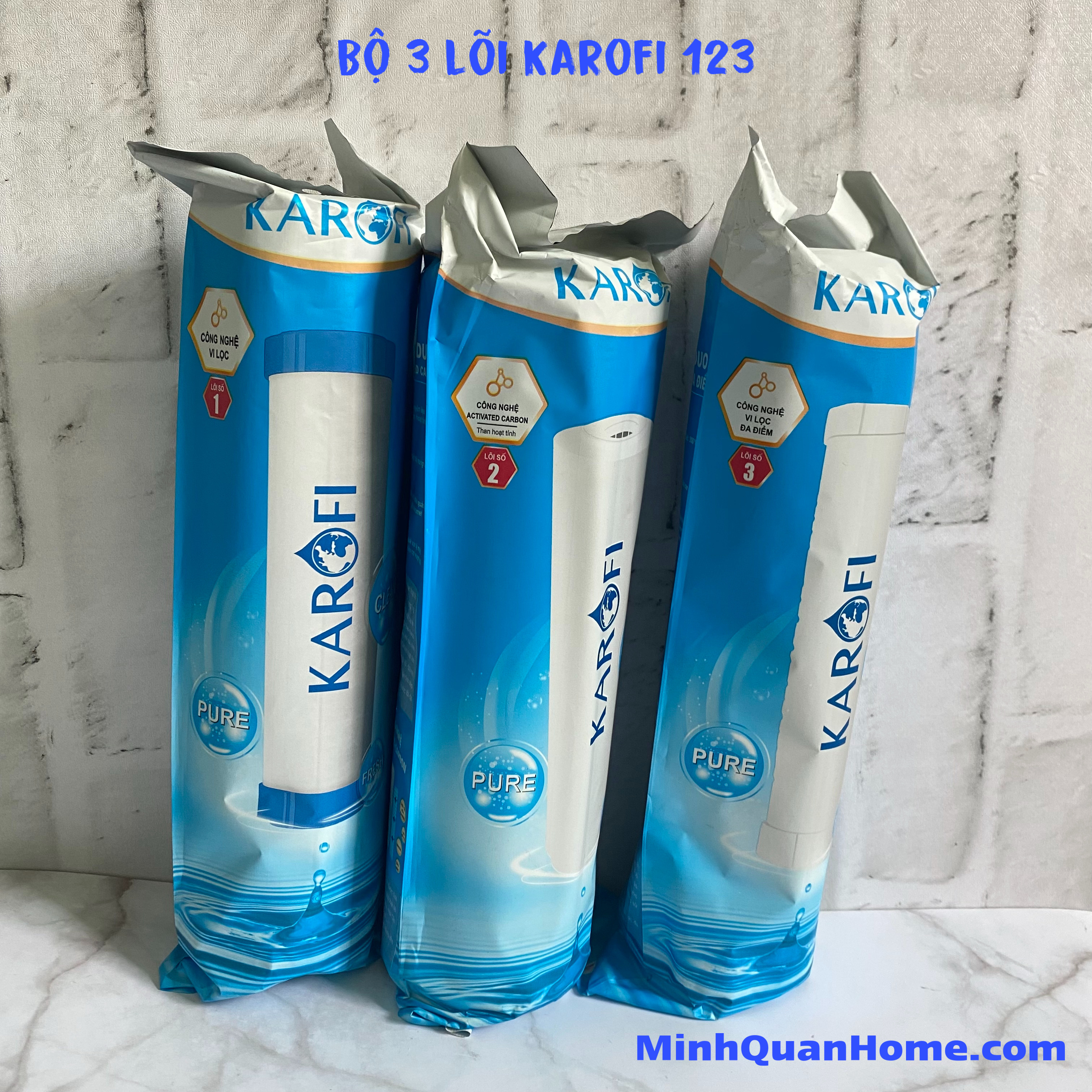 Bộ 3 lõi lọc thô karofi |minhquanhome| lõi lọc thô 123 thay thế trong máy lọc nước ro karofi - karo123
