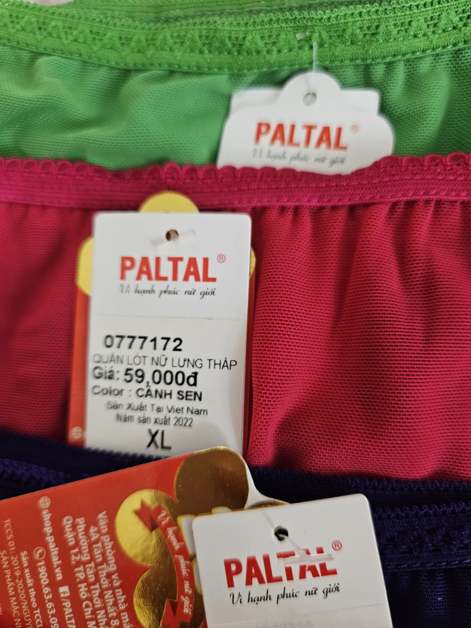 Combor 5 quần lót nữ { màu Đỏ } lưng thấp Paltal ren thun lạnh size M ( quà tặng Care)