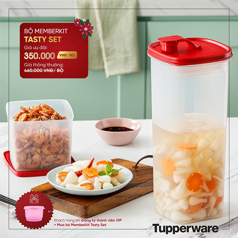 Memberkit Tasty Set/ Slim line Pitcher 1L/ 350ml Tupperware