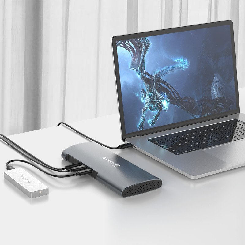[Installment 0%]Đế multi-purpose plug Orico tb3-s1 8 in 1 Thunderbolt 3-genuine goods