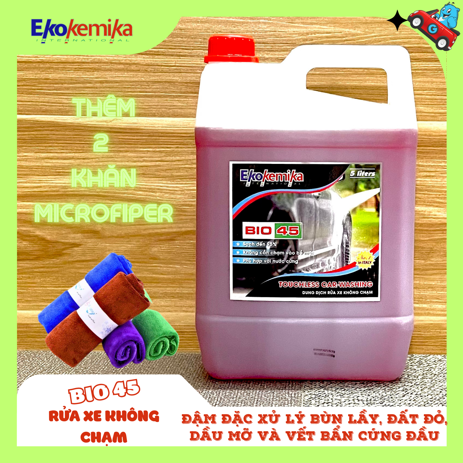 DUNG DỊCH RỬA XE KHÔNG CHẠM EKOKEMIKA - BIO 45 5L