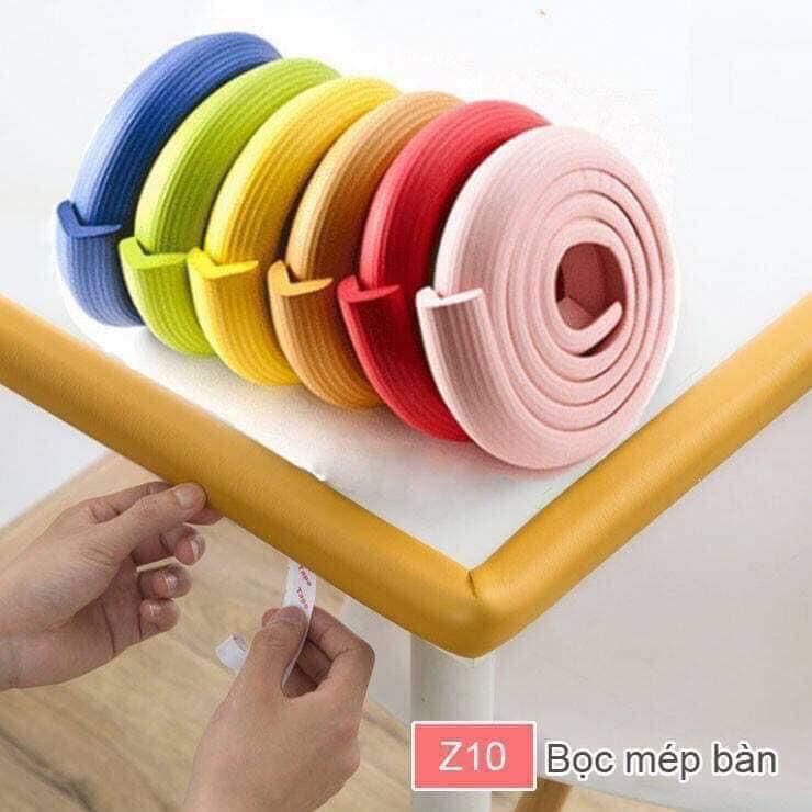 [KHUYẾN MÃI SỐC 50%] Cuộn dây xốp bọc cạnh bàn, cạnh tủ, mép bàn, tủ kính, chống va đập cho trẻ em dài 2m (Tặng kèm băng dính 2 mặt), chất liệu xốp bọt biển dày dặn, mềm mại