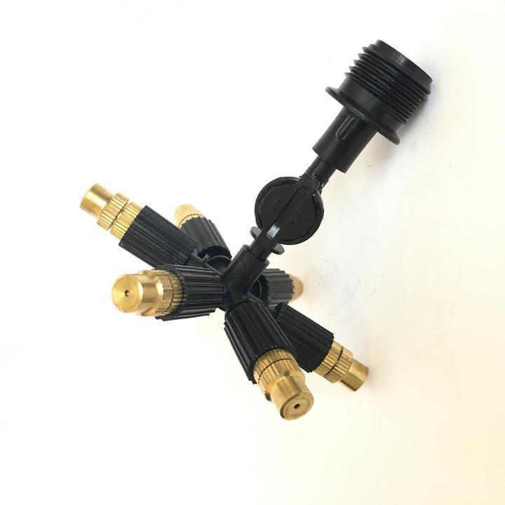 Set 5 vòi phun sương 6 cửa đầu đồng (ren 21mm)