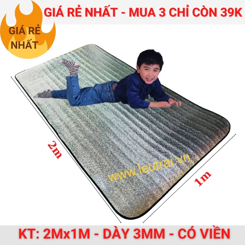 [CHIẾU LẠNH LOẠI 1] DÀY 3.5mm đa năng: ngủ văn phòng, nằm tại nhà, cắm trại, lót vệ sinh (kt 2000x1000, không viền)