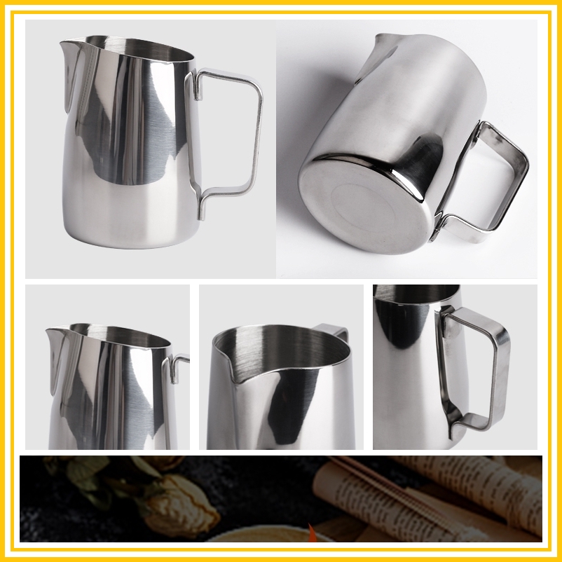 Ca đong đánh sữa inox có vạch chia định lượng