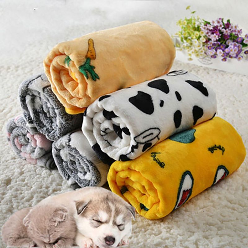 YINLMALL Mềm Dễ thương Sưởi ấm Đặc In Flannel Thoải mái Chăn nuôi thú cưng Đồ dùng cho thú cưng ấm áp Doggy Mat Thảm ngủ cho thú cưng