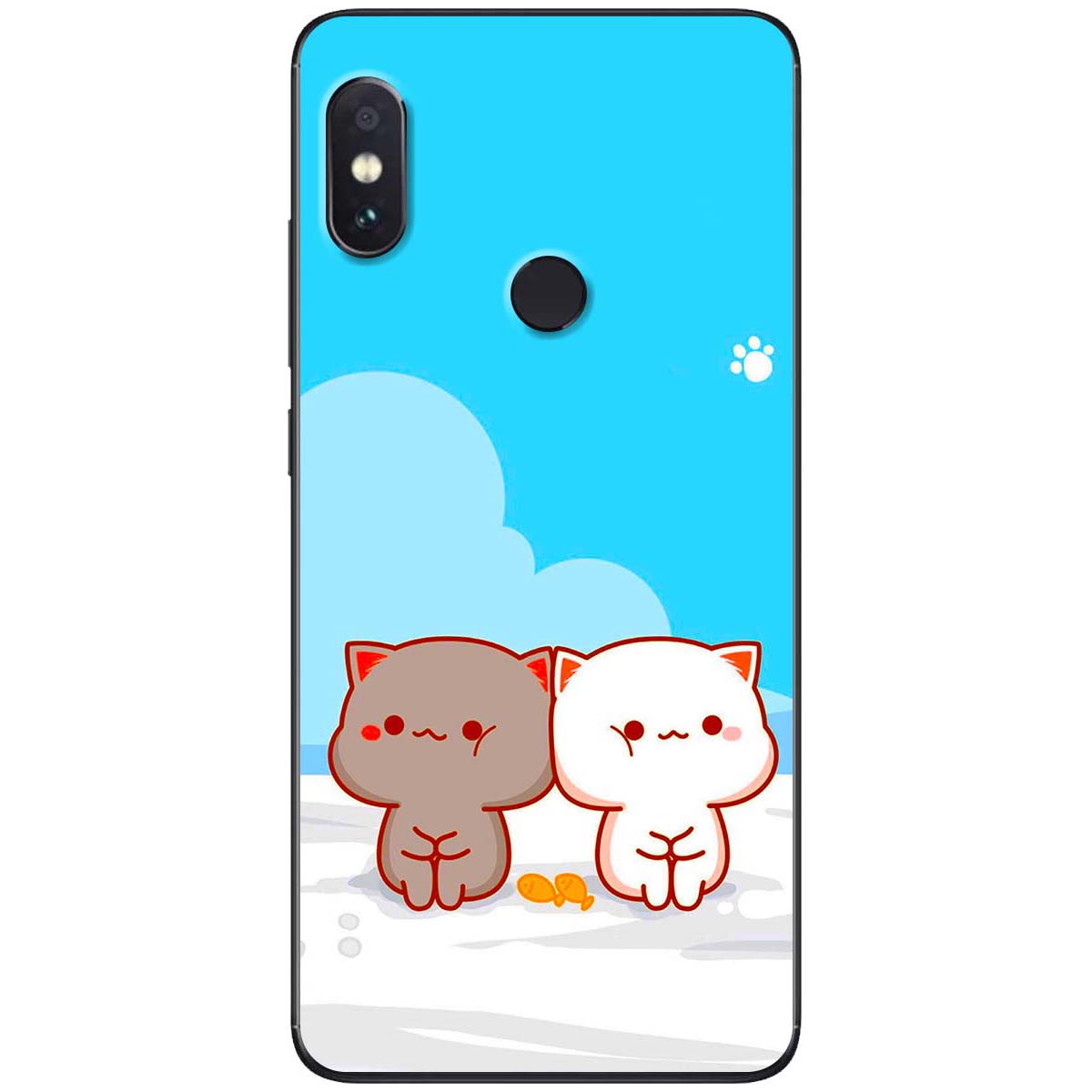 Ốp lưng dành cho Xiaomi Redmi Note 7 mẫu Mèo mập nền xanh