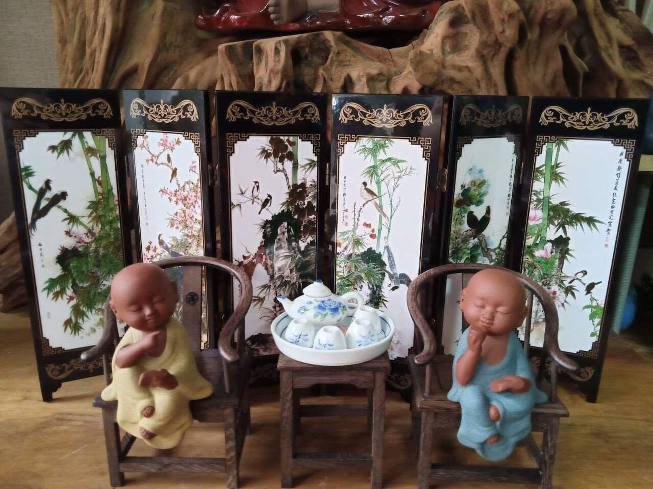 [HCM]BÌNH PHONG MINI KIỂU CỔ BẰNG SƠN MÀI