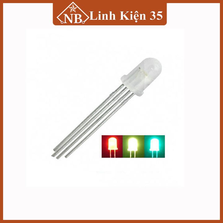 Led RGB đục phi 5mm 4 chân làm mạch led trái tim, trang trí