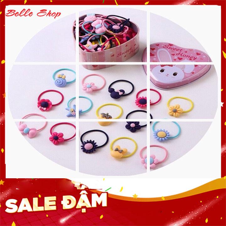 Hộp 20 Dây Cột Tóc Cho Bé Dễ Thương