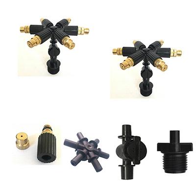Set 2 vòi phun sương 6 cửa đầu đồng