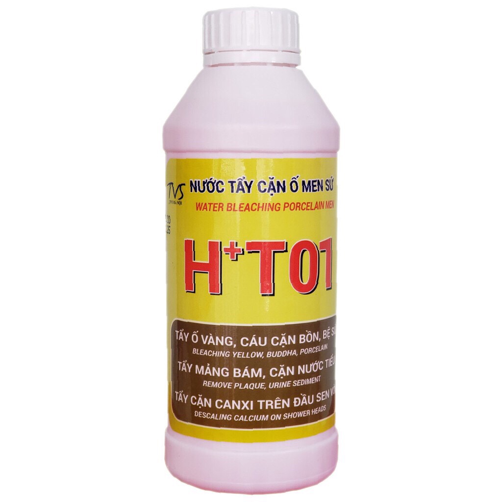 Nước tẩy ố vàng, cáu bẩn đồ sứ, bồn sứ HT01
