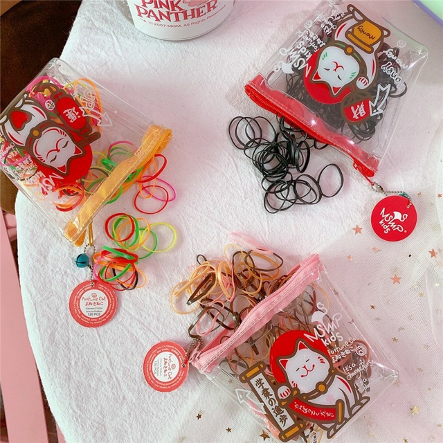 TÚI THUN CỘT TÓC LUCKY CAT - 200pcs