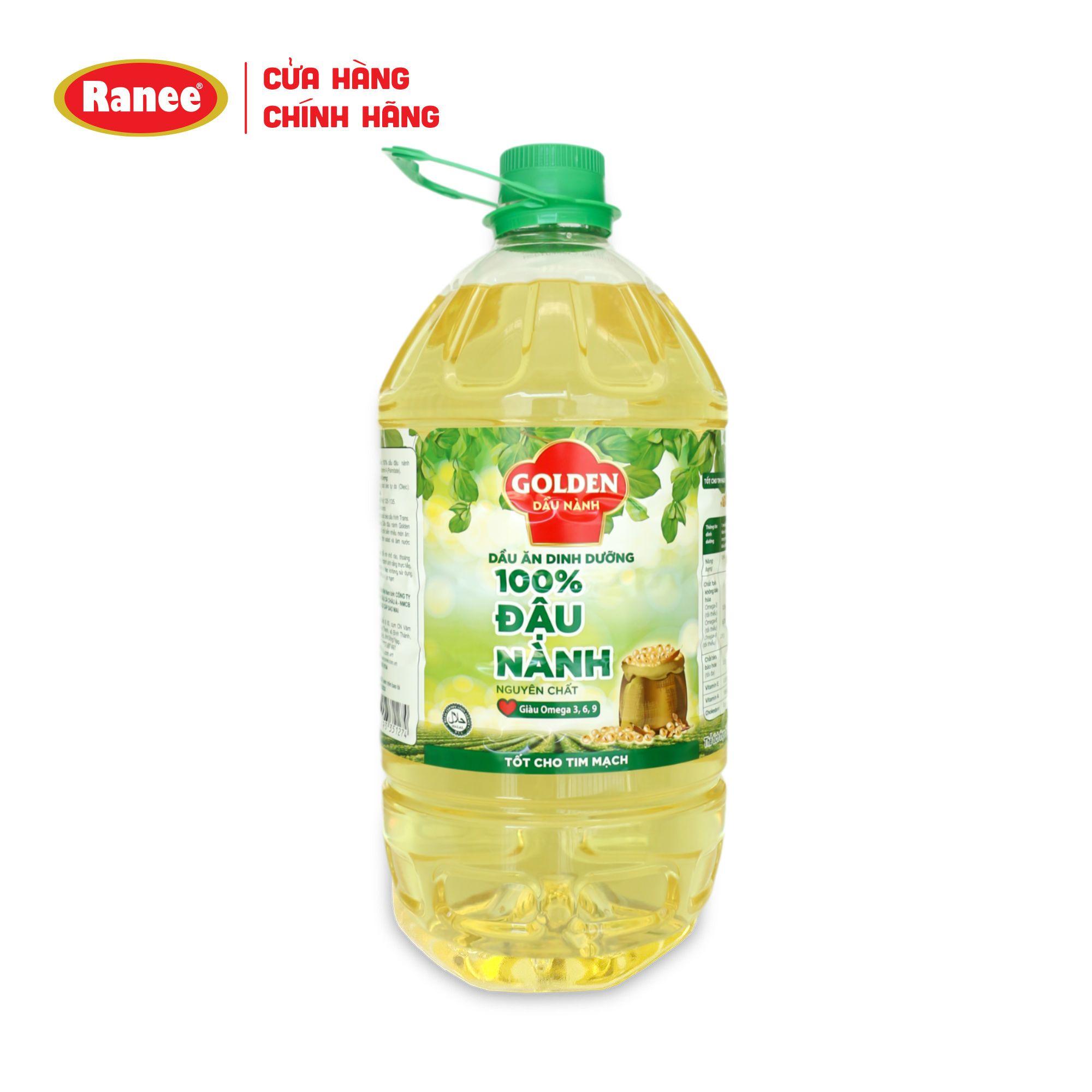 {Đơn 199k tặng hộp bơ -399k tặng vá gỗ} Dầu Đậu Nành cao cấp Golden 5 lít